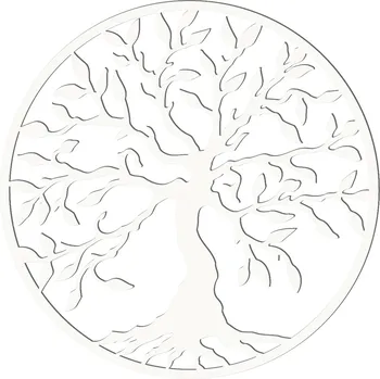 Dřevěný strom života Apollo - dekorace na zeď, BÍLÁ Barva: bílá, velikost: 20 cm