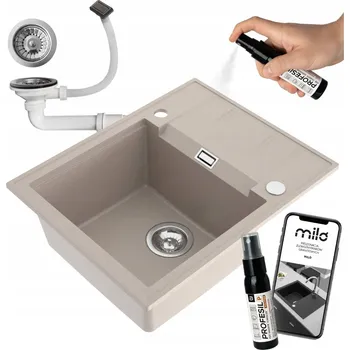 Granitový dřez Jednokomorový dřez Milo Avangard granit béžový