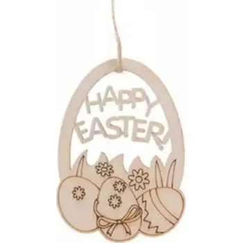 Velikonoční dekorace White Orchid dřevěné velikonoční vajíčko motiv