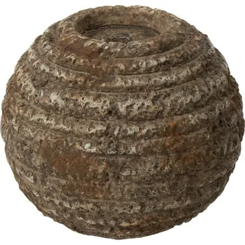 Svícen Hnědý antik rustikální cementový kulatý svícen Dibbo - Ø 13*11 cm