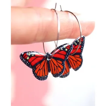 Náušnice Náušnice motýl visací - kokino