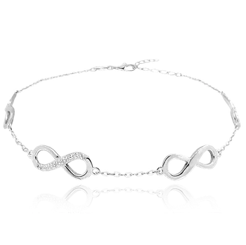 Prsten Moonlit Stříbrný náramek s motivem nekonečna a zirkony