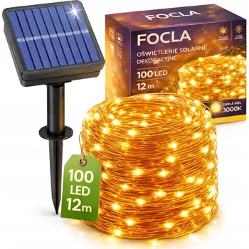 Venkovní osvětlení Girlanda Focla 1200 cm solární