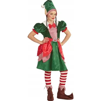 Karnevalový kostým KOSTÝM ELFKA ELFA ELFKY POMOCNICE MIKULÁŠE 128