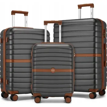 3dílná sada cestovních kufrů ABS + PC Kono - 36/62/94 L - šedá