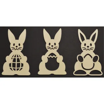 Velikonoční dekorace Sada zajíčků 3ks Barva: přírodní, velikost: 10 cm