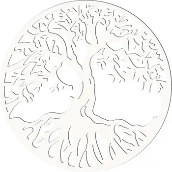 Dřevěný strom života Markus - dekorace na zeď, BÍLÁ Barva: bílá, velikost: 20 cm