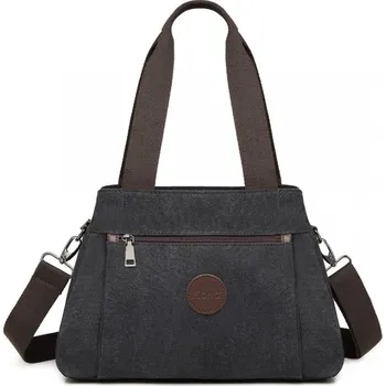 Dámská plátěná multifunkční crossbody taška KONO Saviora - černá EH2045-BK