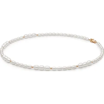 Náhrdelník Gaura Pearls Perlový náhrdelník Sabrina - pravé perly, stříbro 925/1000 254-106/39 Zlatá Bílá 39 cm