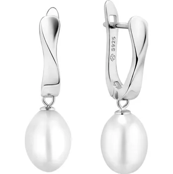 Náušnice Gaura Pearls Stříbrné náušnice s bílou perlou Lia, stříbro 925/1000 SK24102EL/W Stříbrná Bílá