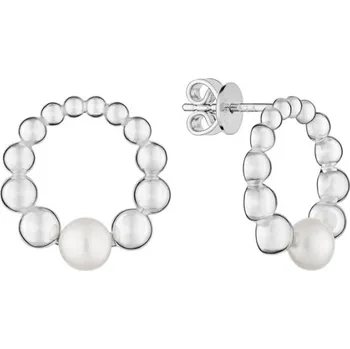 Náušnice Gaura Pearls Stříbrné náušnice s bílou perlou Otilia, stříbro 925/1000 SK24107E Stříbrná Bílá