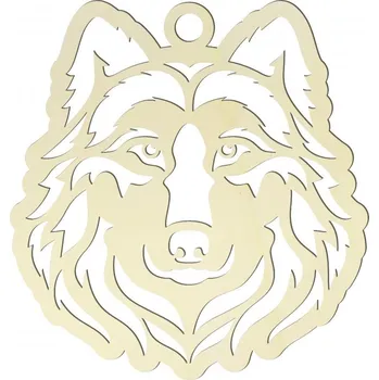 Dekorace do dětského pokoje Dřevěný vlk velikost: 8 cm