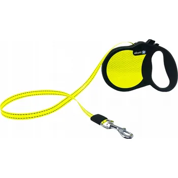 Vodítko pro psa Alcott Visibility 5m - reflexní samonavíjecí vodítko pro psa, neonově žluté S