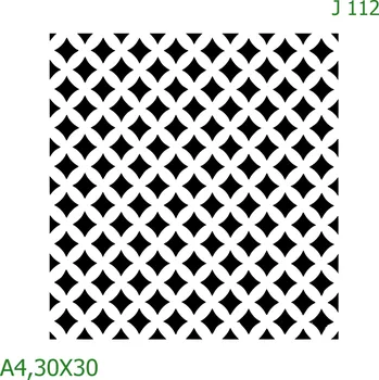 Plastová šablona pro malování - Strukturální vzory - Kostičkovaný vzor z hvězd (J112) - A4 , Lepící fólie