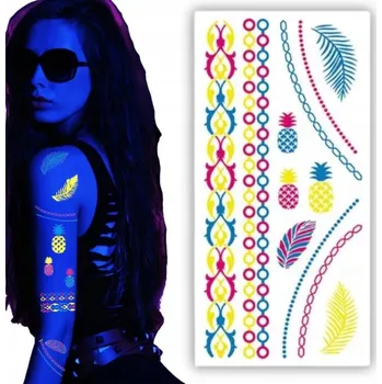 Tetování DOČASNÉ OMYVATELNÉ TETOVÁNÍ SVÍTÍCÍ FLUORESCENČNÍ NÁLEPKA NA TĚLO OBLIČEJ