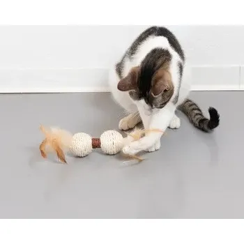 Hračka pro kočku Hračka TIAKI sisalová činka s chrastítkem