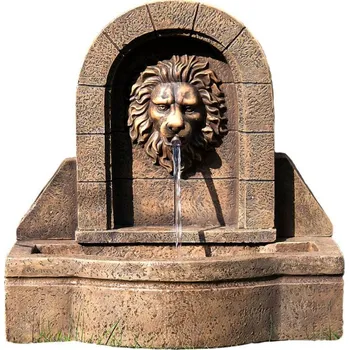 Zahradní dekorace Kašna lví hlava venkovní + vnitřní, tekoucí voda, 54 cm