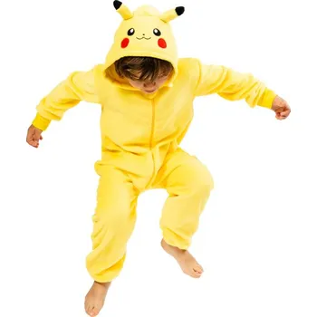 Karnevalový kostým Dětský kostým Pikachu Pokémon overal Dětská velikost: 134