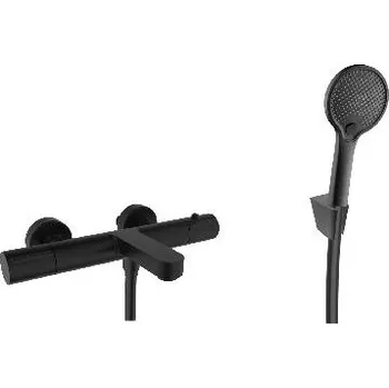 kielle Oudee - Termostatická vanová baterie s příslušenstvím EcoSpare, matná černá 10302SNT114