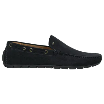 Pánské polobotky Černé Mokasíny Pánské Z Kvalitní Velurové Kůže Wojas 1004761 47
