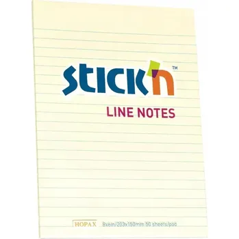 Blok Samolepicí Notes 203x152mm 50K žlutý pastel