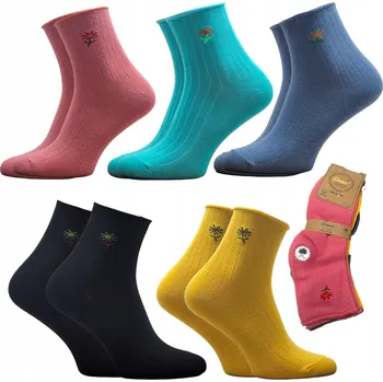 Dámské ponožky 5 párů ponožky barevné bavlněné dámské ponožky beztlakové 35-38
