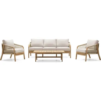 Zahradní sestava Sada zahradního nábytku Castello II z masivu akáciové dřevo/béžová