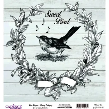 Výtvárné potřeby Rýžový papír Cadence, 30x30 cm - Ptačí písnička