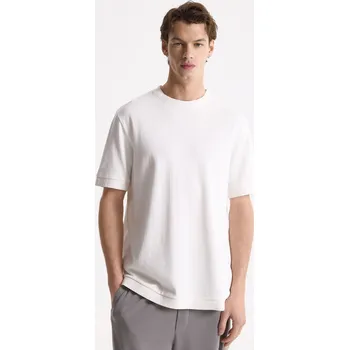 Reserved - Regular tričko ze strukturovaného úpletu - krémová - 301FP-01X - 301FP-01X-L