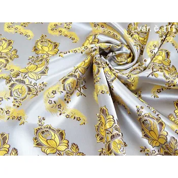 HEDVA ČESKÝ BROKÁT Ondrin 160 krojový brokát POPÍNAVÁ RŮŽE MALÁ ecru | R11