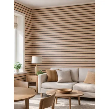 Tapeta Sinsay - Samolepicí tapeta s vzorem imitujícím lamely - béžová - 033JQ-80X - 033JQ-80X-ONE