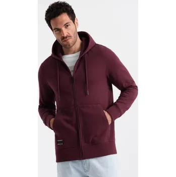 Pánská mikina Pánská bavlněná mikina BASIC s rozepínáním bordó
