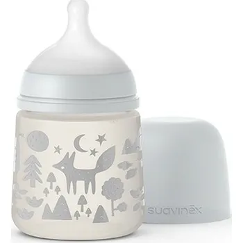 SUAVINEX Kojenecká láhev 150ml FOX, fyziologická S - Stříbrná