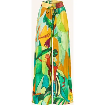 Dámské kalhoty Alémais Dámské Lněné Kalhoty Marlene Mokshini, zelená / tmavě...