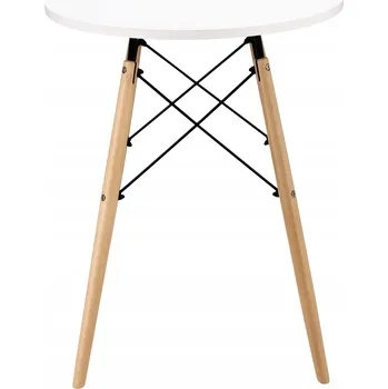 Jídelní stůl MODERNÍ SKANDINÁVSKÝ BÍLÝ KULATÝ STŮL DO OBÝVÁKU JÍDELNY KUCHYNĚ