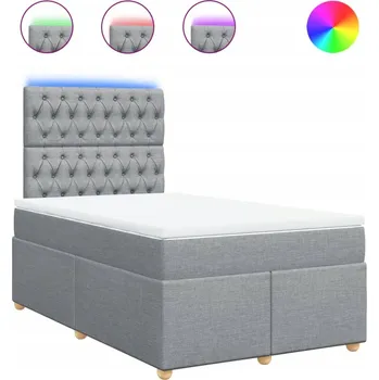 Postel Čalouněná jednolůžková postel VidaXL 120x190 cm, odstíny šedé