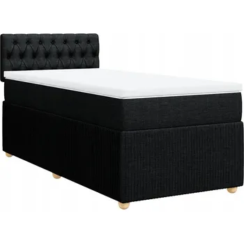 Postel Čalouněná jednolůžková postel VidaXL 90x200 cm černá