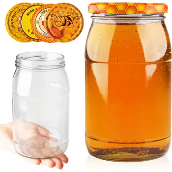 Sklenice Skleněná zavařovací sklenice 900 ml SuperButelki 8 ks bezbarvá se šroubovacím uzávěrem