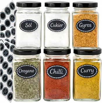 Sklenice Skleněné sklenice na koření pro skladování 100ml sada 24 ks + DÁRKY ZDARMA