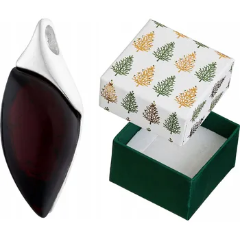 Přívěsek Stříbrný Přívěsek Kapka s Jantarem Elegantní Dámský Závěs Slza Ryzost 925