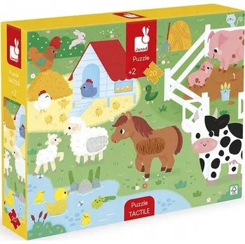 Puzzle Janod Puzzle senzorické dotykové Farma 20 dílků 2+ 2491