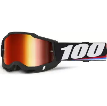 Motocyklové brýle Motokrosové brýle 100% ACCURI 2 MAGNUS s červeným zrcadlovým objektivem + čirý (Motokrosové a enduro brýle s čirým objektivem)