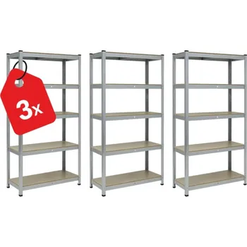 Dílenský regál Výprodej-regálu.cz Regál 1800x900x500 mm zinkovaný 5-policový, nosnost 875 kg - 3ks