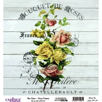 Výtvárné potřeby Rýžový papír Cadence, 30x30 cm - Pařížská kytice