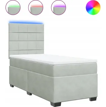 Postel Čalouněná jednolůžková postel VidaXL 90x200 cm, odstíny šedé