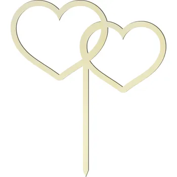 Party dekorace Dřevěná srdíčka se zápichem