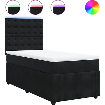 Postel Čalouněná jednolůžková postel VidaXL 90x190 cm černá