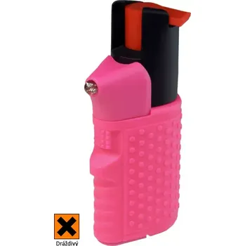 Obranný sprej Pepřový sprej se svítilnou HURRICANE FLASHLIGHT růžový