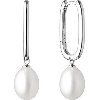 Náušnice Gaura Pearls Stříbrné náušnice s bílou řiční perlou Shannon, stříbro 925/1000 SK20460EL/W Bílá