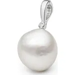 ANNA PERLY Atraktivní stříbrný přívěsek s perlou Edison a zirkonem
